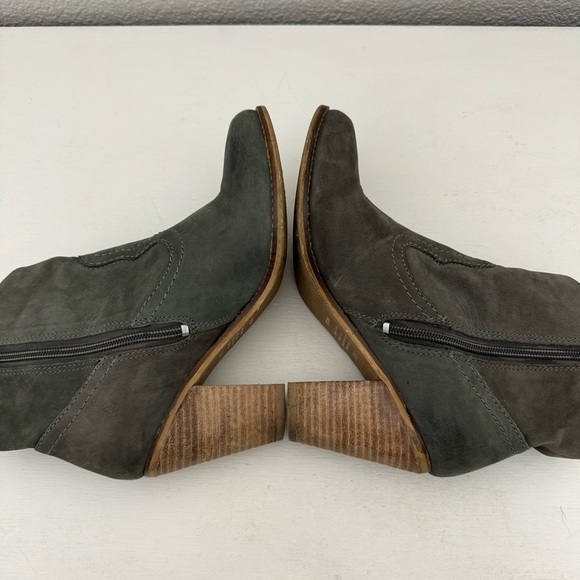 Rebels Stomp Gray Leather Western Booties Ankle Boots Size 8 - Picture 5 of 15